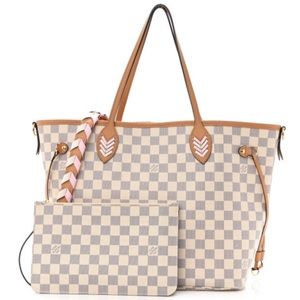 NWT Limited Edition Louis Vuitton Neverfull MM SL Azur Pouch Wristlet